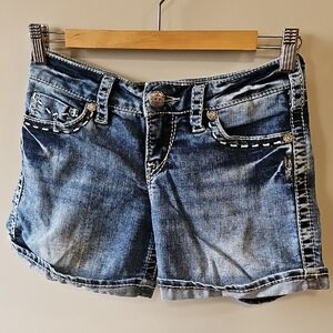 Silver Mckenzie Flap Blue Jean Shorts